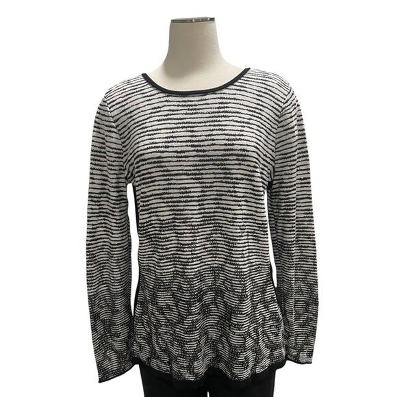 Zozo Womens XL Striped Long Sleeve Button Detail Sweater Casual Lightweight Fall - Picture 11 of 11